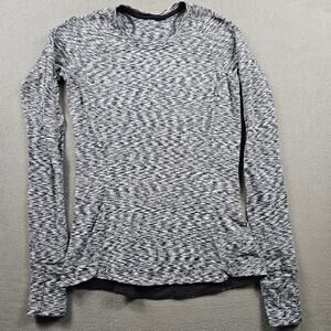 Lululemon Runderful Size 6 Spaced Out Black White Thumb Holes Rulu Run w3bvrs